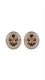 Smoky Quartz Double Halo Studs