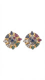 Multi-Gemstone Sunburst Studs