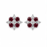 Ruby Snowflake Studs