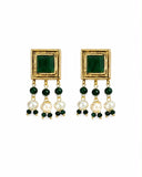 Emerald Square Pearl Fringe Drops
