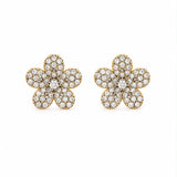 Diamond Blossom Flower Studs