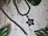 Emarald Star Pendant Necklace Set