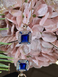 Square Blue Sapphire Pendant