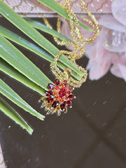 Floral Garnet Pendant