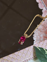 Pink Tourmaline Drop Pendant