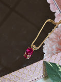 Pink Tourmaline Drop Pendant