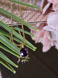 Gold Amethyst Drop Pendant