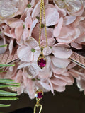 Gold Tourmaline Drop Pendant