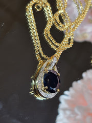 Black Sapphire Drop Pendant