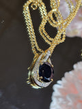 Black Sapphire Drop Pendant