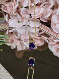 Gold Purple Drop Pendant