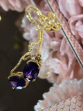 Gold Purple Drop Pendant