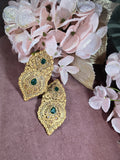 Golden Emerald Drop Earrings