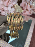 Golden Green Gem Ensemble Bangles