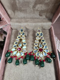 Emerald Firelight Symphony Drop Earrings