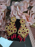 Amber Glow Ruby Drop Earrings