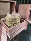 Gold Petal Zirconia Bangles Set of 4