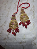 Golden Garnet Bridal Necklace Set