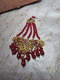 Golden Garnet Bridal Necklace Set