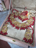 Golden Garnet Bridal Necklace Set