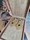 Golden Emerald Delight Earrings