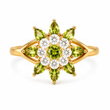 Peridot Blossom Ring