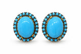 Turquoise halo studs