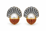 Ruby pearl earrings
