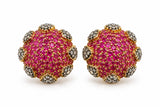 Ruby Halo Studs