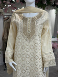 Ivory Gold Chikankari