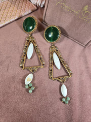 Emerald and Pearl Sparkle Earrings