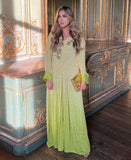 Lemon ombre sequins kaftan