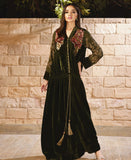 Olive Gold Velvet Kaftan