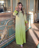 Lemon ombre sequins kaftan