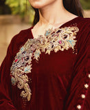 Maroon velvet kaftan (2 pcs)