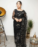 Black Net Saree