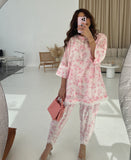 Lawn Printed Co-ord Set (Pink Floral)