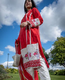 Red Rose, two piece Embroidered Shirt and dupatta